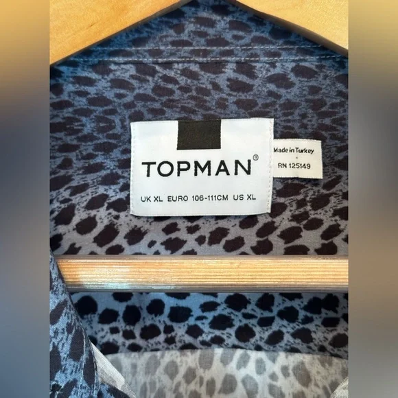 Topman Leopard Print Long Sleeve Button Down. Men’s XL - Picture 7 of 8